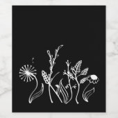 Doodle手描き花製品ラベルセット ワインラベル (シングルラベル)