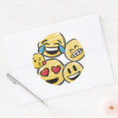 Doodle絵文字マンガートゥーン10代の誕生日 ラウンドシール (封筒)