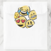 Doodle絵文字マンガートゥーン10代の誕生日 ラウンドシール (バッグ)