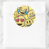 Doodle絵文字マンガートゥーン10代の誕生日 ラウンドシール (バッグ)