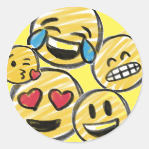 Doodle絵文字マンガートゥーン10代の誕生日 ラウンドシール