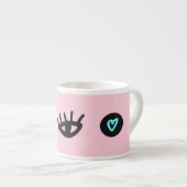 Doodle：目ガーリーのハートシームレス。 エスプレッソカップ (正面右)
