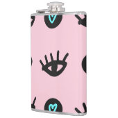 Doodle:目ガーリーのハートシームレス。 フラスク (左)