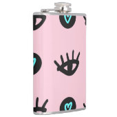 Doodle:目ガーリーのハートシームレス。 フラスク (右)