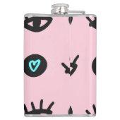 Doodle:目ガーリーのハートシームレス。 フラスク (裏面)