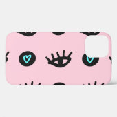 Doodle:目ガーリーのハートシームレス。 Case-Mate iPhoneケース (裏面 (横))