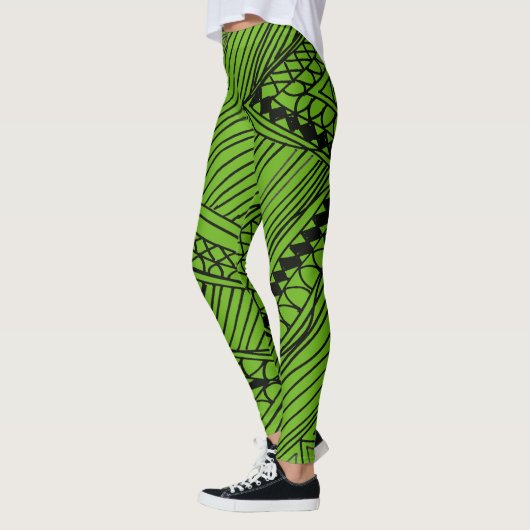 Doodle 1A Black Deep Green Leggings レギンス (左)