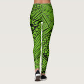 Doodle 1A Black Deep Green Leggings レギンス (裏面)