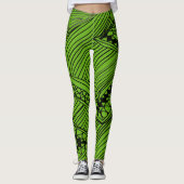 Doodle 1A Black Deep Green Leggings レギンス (正面)