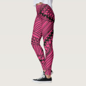 Doodle 1A Black Hot Pink Leggings レギンス (左)