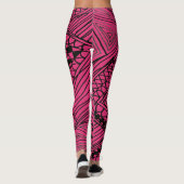 Doodle 1A Black Hot Pink Leggings レギンス (裏面)