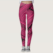 Doodle 1A Black Hot Pink Leggings レギンス (正面)