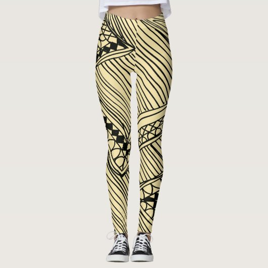 Doodle 1A Black Ivory Leggings レギンス (正面)