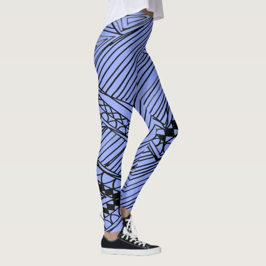 Doodle 1A Black Light Blue Leggings レギンス (右)
