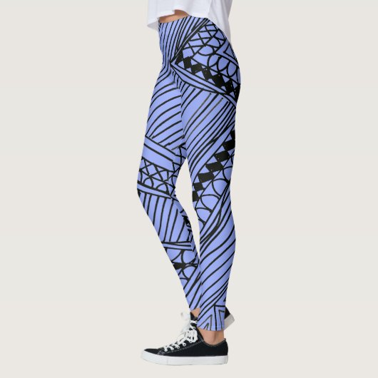 Doodle 1A Black Light Blue Leggings レギンス (左)