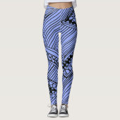 Doodle 1A Black Light Blue Leggings レギンス (正面)