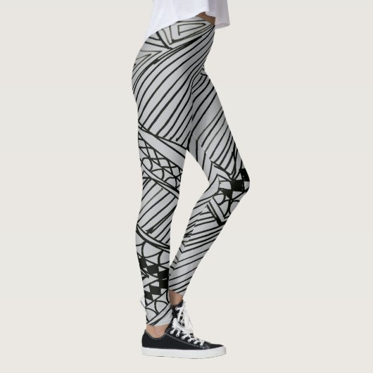 Doodle 1A Black Light Gray Leggings レギンス (右)