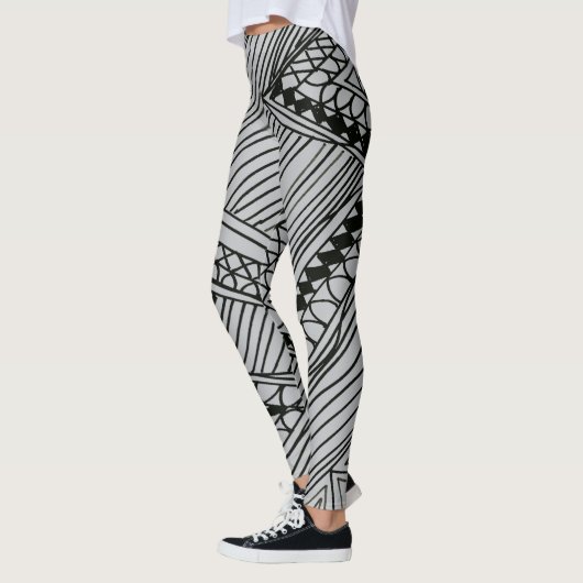 Doodle 1A Black Light Gray Leggings レギンス (左)