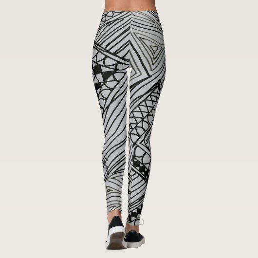 Doodle 1A Black Light Gray Leggings レギンス (裏面)