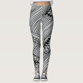 Doodle 1A Black Light Gray Leggings レギンス (正面)