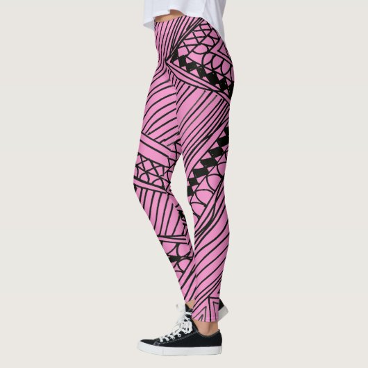 Doodle 1A Black Light Pink Leggings レギンス (左)