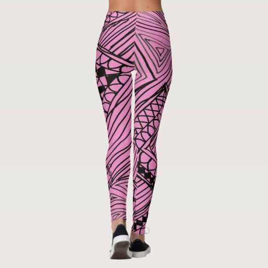 Doodle 1A Black Light Pink Leggings レギンス (裏面)