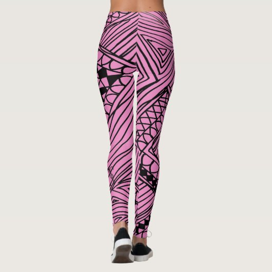 Doodle 1A Black Light Pink Leggings レギンス (裏面)