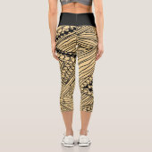 Doodle 1A Black Warm Beige Capri Leggings カプリレギンス (裏面)