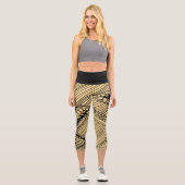 Doodle 1A Black Warm Beige Capri Leggings カプリレギンス (正面)