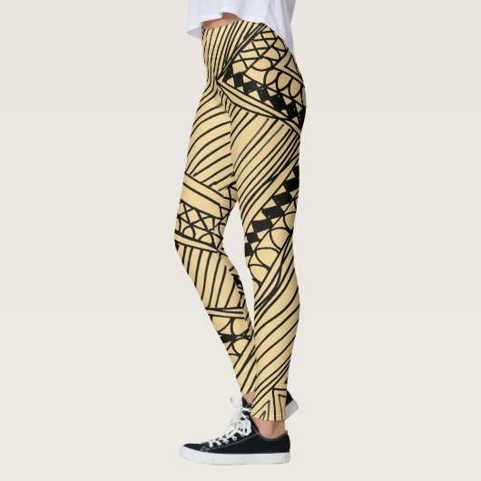 Doodle 1A Black Warn Beige Leggings レギンス (左)