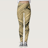 Doodle 1A Black Warn Beige Leggings レギンス (正面)