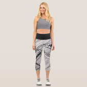 Doodle 1A Black White 1 Capri Leggings カプリレギンス (正面)