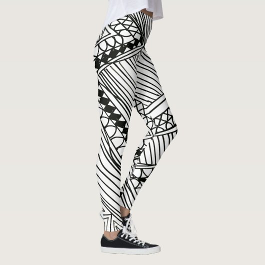 Doodle 1A Black White Leggings レギンス (右)