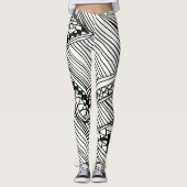 Doodle 1A Black White Leggings レギンス (正面)