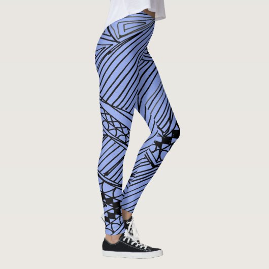 Doodle 1A Blue Light Gray Leggings レギンス (右)