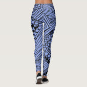 Doodle 1A Blue Light Gray Leggings レギンス (裏面)