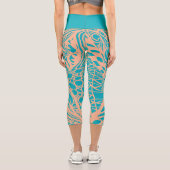 Doodle 1E Aqua Peach 1 Capri Leggings カプリレギンス (裏面)