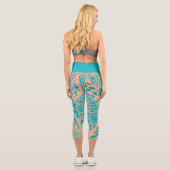 Doodle 1E Aqua Peach 1 Capri Leggings カプリレギンス (裏面)