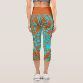 Doodle 1E Aqua Pumpkin 1 Capri Leggings カプリレギンス (裏面)
