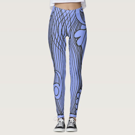 Doodle 1E Black Light Blue Leggings レギンス (正面)
