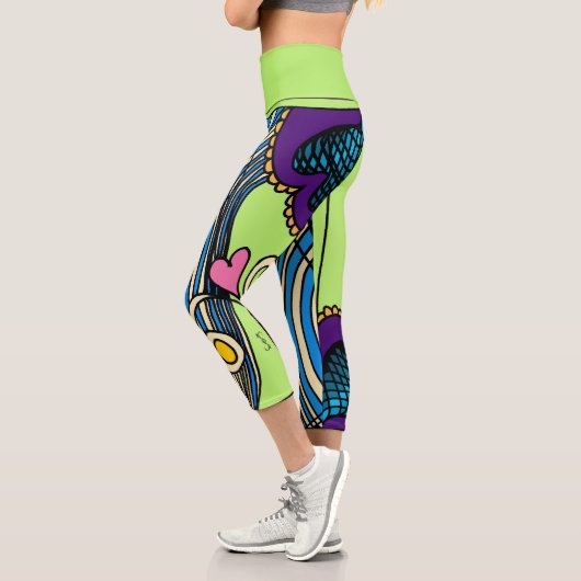 Doodle 1E Colors 1 Leggings カプリレギンス (左)