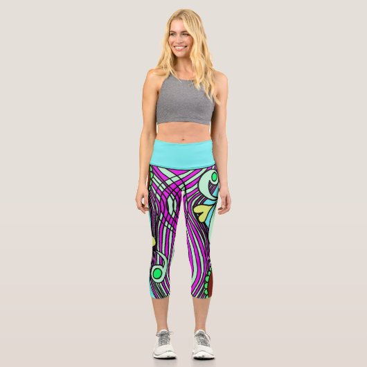 Doodle 1E Colors 2 Leggings カプリレギンス (正面)