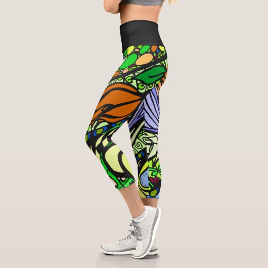 Doodle 1E Green 1 Capri Leggings カプリレギンス (左)