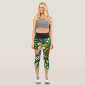 Doodle 1E Green 1 Capri Leggings カプリレギンス (正面)