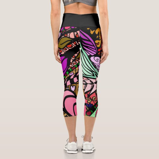 Doodle 1E Pink 1 Capri Leggings カプリレギンス (裏面)