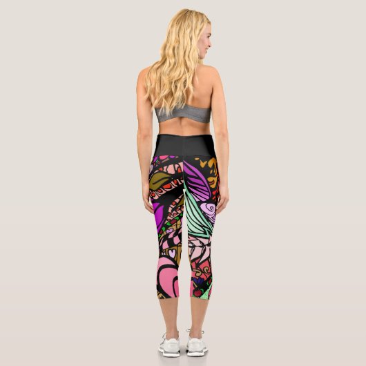 Doodle 1E Pink 1 Capri Leggings カプリレギンス (裏面)