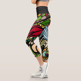 Doodle 1E Red 1 Capri Leggings カプリレギンス