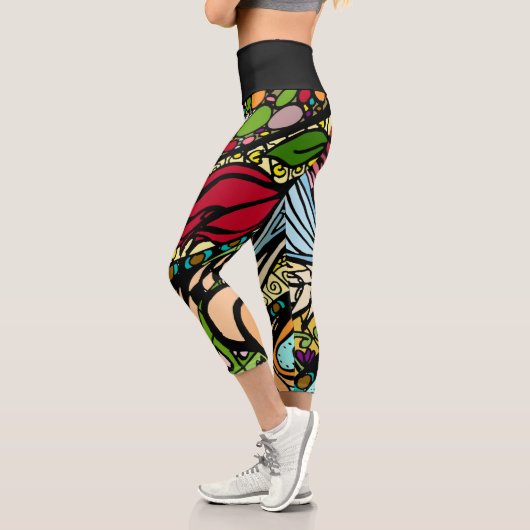 Doodle 1E Red 1 Capri Leggings カプリレギンス (左)