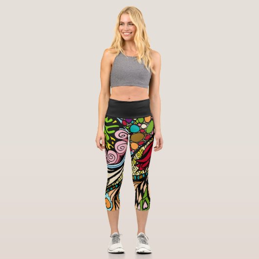 Doodle 1E Red 1 Capri Leggings カプリレギンス (正面)