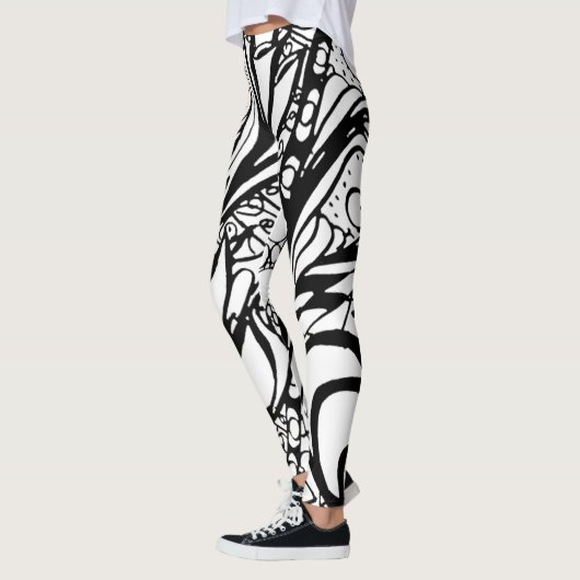 Doodle 9B Black White Leggings レギンス (左)